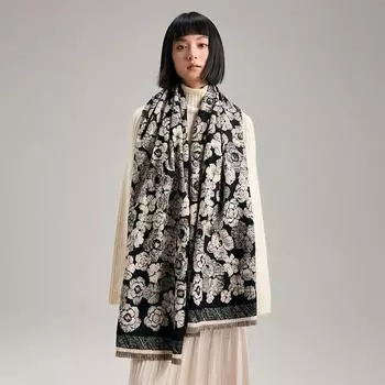 Flower Series: Elegant, Atmospheric, Simple And Fashionable, Commuting, Going Out, Warm Shawl, Scarf, Women 185*65cm коричневый