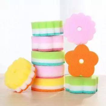 Flower Shaped Dishes Washing Cleaner Brush Kitchen Bathroom Eraser Cleaning Tools