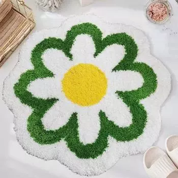 Flower Shaped Imitation Cashmere Carpet With A Diameter Of 65cm One Size белый