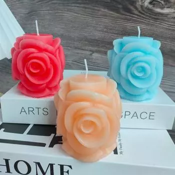 Flower Shaped Rose Candle Mold 3D Silicone Mold Epoxy Resin Soap Mould Candle Making Style B