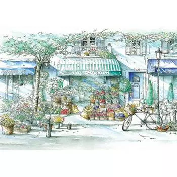 Цветочный магазин Пазл Иллюстрация 1000 деталей, популярная корейская головоломка