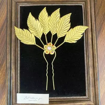 Flower Thai Metal Leaves Hairpin Ancient U-shaped Hairpin Exquisite Thai Hair Sticks Hanfu Style 5