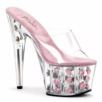 Flower Transparent Wedding Shoes 17cm High Heels Stiletto Platform Summer Women Wear Sandals Fashion Crystal Wedding Shoes YKC 34 белый