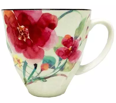 Flower watercolor mug Shumei chrysanthemum