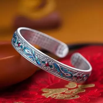 Flower Women s Hand Bracelet Traditional Chinese Cloisonne Bracelet Accessories Style 2