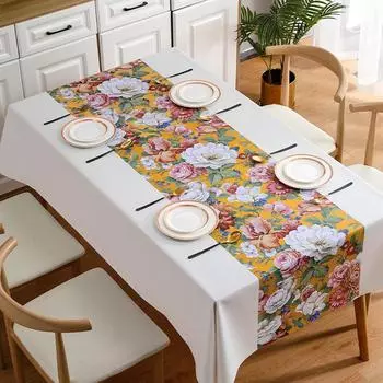 Flowering Light Luxury Tablecloth Atmosphere Waterproof And Oil-Proof Coffee Table Cloth Ins Wind Tablecloth 140*140cm