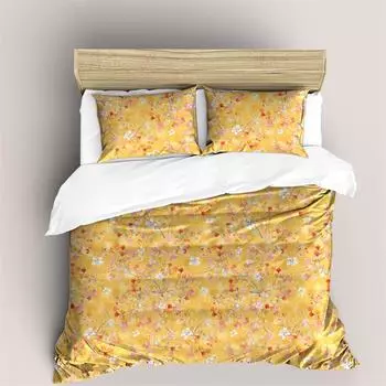 Flowers and Leaves Duvet Cover Microfiber Botanical Weed for Children Women for Bedroom Decorations Simple Style Queen King Size 70x133cm 2pcs