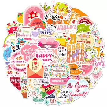 Flowers Happy Mother S Day Stickers Independent Station Bouquet Flower Wrapping Decoration Holiday Gifts Gift Stickers