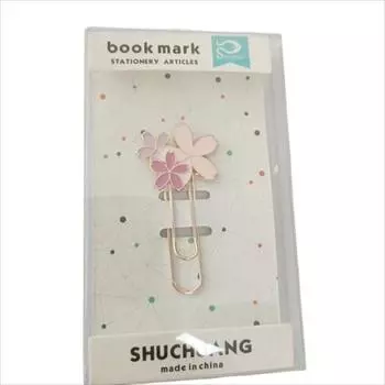 Flowers Metal Metal Bookmark Reading Book mark Cherry Blossom Paper Clip Sakura Flowers Bookmark Three pink