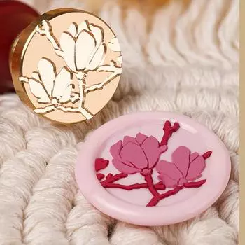 Flowers Plants Rose Pattern Wax Seal Stamp Retro Sealing Wax Stamp Replace Head Flowers Leaf Decorate Gift