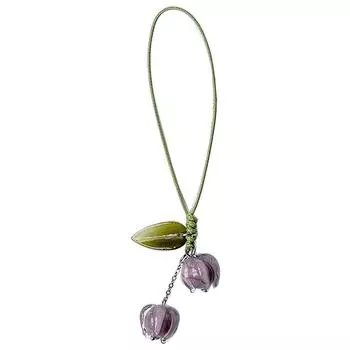 Flowers Strap Keychain Pendant Car Keyring Hanging Ornament Tulip Phone-Charms for Handbag Purses Bag Wallet-Decorations фиолетовый