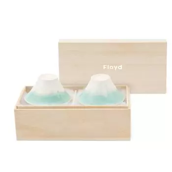 Floyd Fuji Cup Sake Cup Safe Microwave Пара Подарочный набор из 2 Paulownia Box 8 см Fuji Choke Couple Blue Blue Сделано в Японии Mt. приблизительно. и FL06-00402