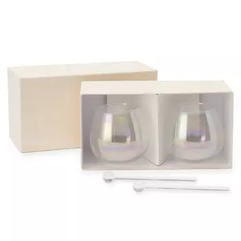 Floyd Glass Swaying Tumbler Glass with Muddler Pair Set of 2 Gift 300ml Soap Bubble Glass Approx. FL32-00201