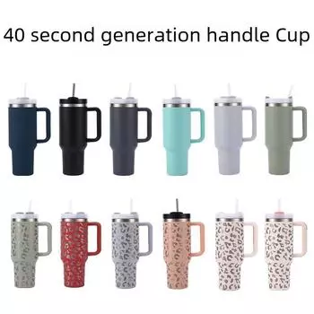 Фляга для льда с ручкой на 40 унций из нержавеющей стали 304, изолированная автомобильная кружка 30oz