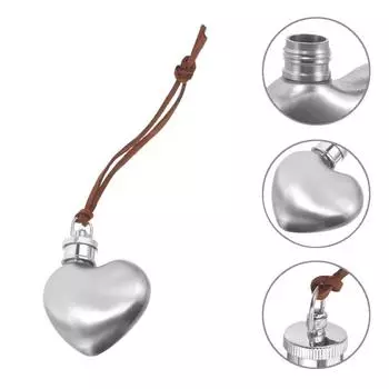 Фляга из нержавеющей стали в форме сердца, бутылка для воды, портативный винный горшок, походная фляжка, маленький чайник, подвеска