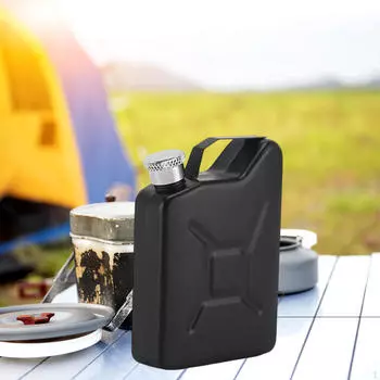 Фляжка для мужчин, бутылка для питья, легкая, 5 унций, мини-принадлежности для питья, нержавеющая сталь чёрный