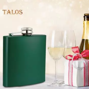 Фляжка из нержавеющей стали на 6 унций, матовая, герметичная, с воронкой, никогда не теряющаяся, портативная, с широким горлом, для вина, для активного отдыха серебряный