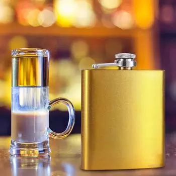 Фляжка Yousheng из нержавеющей стали на 6 унций, матовая, герметичная, с воронкой, никогда не теряющаяся, портативная, с широким горлом, для вина, для активного отдыха на природе серебряный