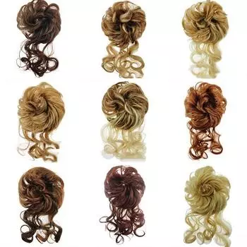 Пушистый искусственный высокотемпературный волокнистый парик для плетения волос невесты Искусственный круг для волос Небрежный стиль Ленивый 15cm