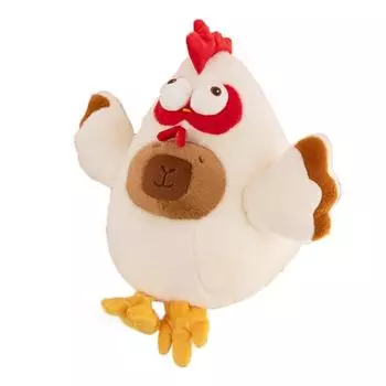 Fluffy Chicken Capybara Plush Toy Hen Capybara Stuffed Doll Friends Gift 30cm