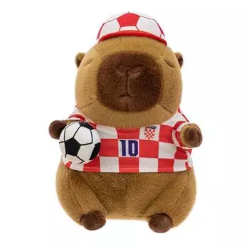 Fluffy Football Capybara Doll Stuffed Capybara Fluffty Doll Football Capybara Plush Toy Home Decor 25cm-capybara