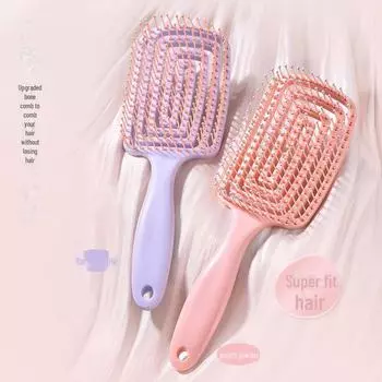 Fluffy High Top Curved Air Cushion Comb for Long Hair Styling & Massage