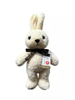 Fluffy Rabbit M Cream 35cm with Childhood Tag Ribbon Made in Japan Stuffed Animal Rabbit Animal Birthday Present Celebration