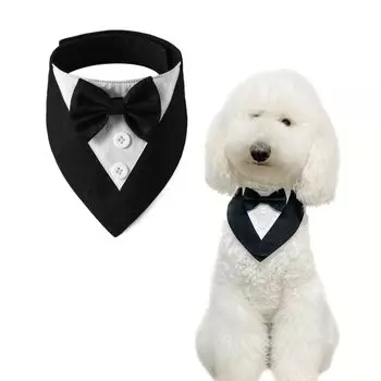 FLUFFYPET Формальный смокинг для собак Большой Средний Галстук-бабочка Свадьба День рождения Чокер Одинарный Большой Размер Бандана, Собака, Собака, Фартук, Стиль, Ошейник, Ошейник, Ошейник,