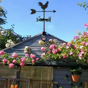 Флюгер черного петуха, металлический флюгер с изображением животных, аксессуары для украшения железной крыши, ветер