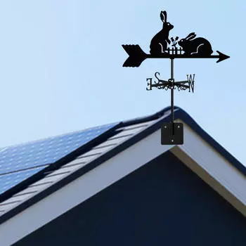 Флюгер «Черный кролик», аксессуары для украшения крыши указателя направления ветра, флюгер для животных