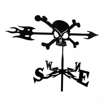 Флюгер для крыши или сада Skull