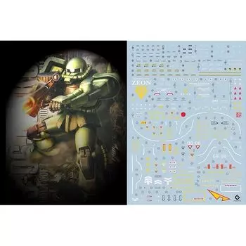 флуоресценция!! HG RG MG PG RE HiRM робот MS Наклейка для переноса воды для улучшения детализации (MG 1/100 MS-06J для Zaku настоящий тип)