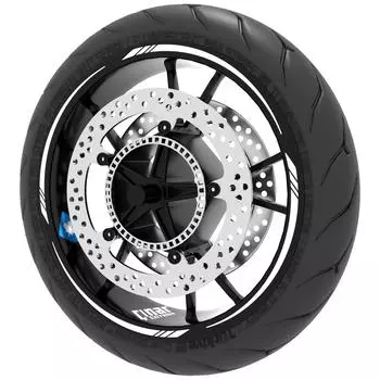 Флуоресцентная белая острая ободная лента с полосками для колес Наклейка Наклейка CinarExtreme