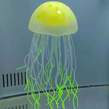 Флуоресцентная медуза украшение аквариума аутентичная имитация трубы Золотая рыбка декор зелёный