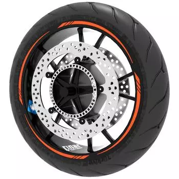 Флуоресцентная оранжевая лента с острым ободом в полоску для колес Наклейка CinarExtreme