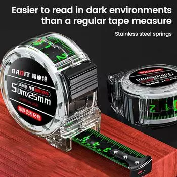Флуоресцентная самоблокирующаяся измерительная лента 5/7,5/10 м Высокоточная лазерная струйная кодовая линейка Измерительная лента из углеродистой стали
