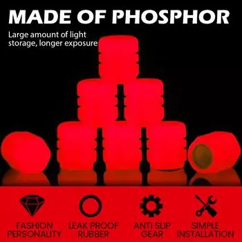 Флуоресцентные ночные светящиеся колпачки клапанов автомобильные светящиеся колпачки клапанов шин крышка штока клапана авто флуоресцентный декор грузовик внедорожник мотоциклы