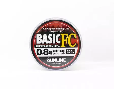 Флюорокарбоновая леска Sunline Basic FC 320 м, размер 0,8 3 фунта (6183)