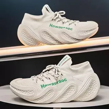 Fly knit sock shoes men s breathable sneakers student teen simple casual men s shoes spring summer 2025 trendy shoes 39