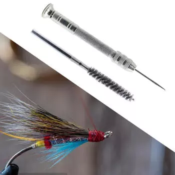 Fly Tying Dubbing Brush and Bodkin Steel Portable Sturdy Lightweight Tool Gifts for Dad