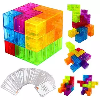 Flycreat Magnetic Block Магнитная игрушка Магнитный куб Строительные блоки 3D головоломка Сборка Монтессори развивающая игрушка для мальчиков и девочек Начальная школа