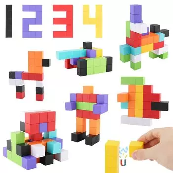 Flycreat Магнитные Образовательные Магнитные Блоки 48 Элементов для Magformer Montessori Образовательное Здание 3D 2 Года 3 Года 4 Года 5 Лет 6 Лет