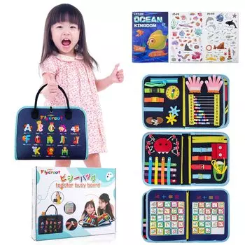 FlyCreat Монтессори Изменение Одевание Образовательный Образовательный Алфавитный Обучение Образ жизни Мозг Сенсорный Пальчиковый Рождественский Подарок Игрушка, Практика,