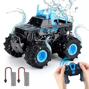FlyCreat Радиоуправляемый автомобиль с дистанционным управлением Электрический RC пульт дистанционного управления 360 градусов 4WD USB Рождественский подарок автомобиль, амфибия, детская внедорожная игрушка, автомобиль,