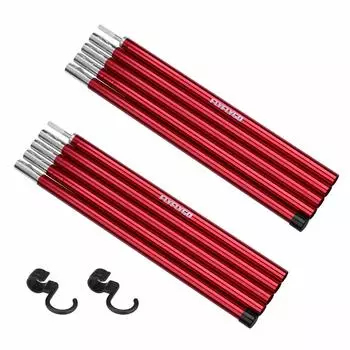 FLYFLYGO Aluminum Tent Pole Tarp Pole Set of 2 Diameter 19mm Split Type Duralumin Solo Camping Sub Pole Touring Compact Storage Case Included