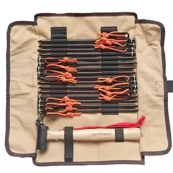 FLYFLYGO Tent Peg Steel Solid Camping Equipment with Luminous Rubber Storage Bag Reflective Rope Included 20cm/25cm/30cm Ring, Included,