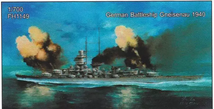 Flyhawk Model Немецкий линейный крейсер ВМС Gneisenau 1940 Пластиковая модель 1/700