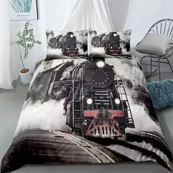 Flying Scotsman Train Duvet Cover Set UK Single Double Queen US Twin Full King Size Among Bed Linen Set 140x200cm