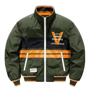 Летная куртка мужская повседневная спортивная куртка Gram Baseball куртка с воротником-стойкой Куртка в полоску с буквами для мужчин L