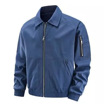 Летная куртка мужская весна-осень в стиле Гонконга, ветровка с фирменными лацканами, молодежная повседневная универсальная куртка для инструментов M фиолетовый